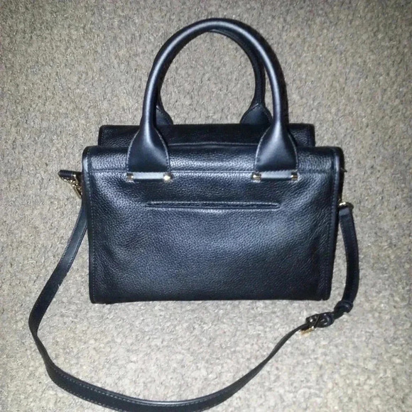 MICHAEL KORS-Geneva-Large Pebbled Textured Leather Satchel/Shoulder-BLACK-NWT - Picture 4 of 8